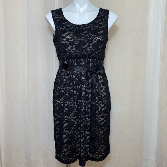 Valerie Bertinelli Dresses Valerie Bertinelli Black Lace Dress Nude